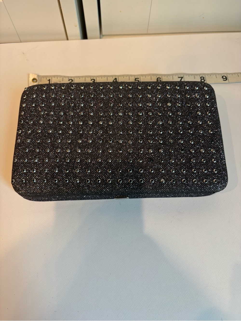Navy Rhinestone Evening Clutch Wallet